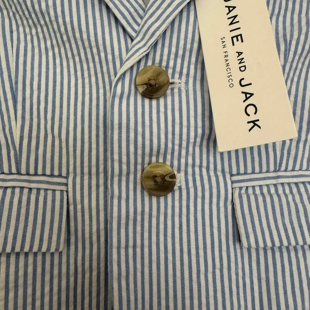 Janie and Jack Striped Seersucker Blazer